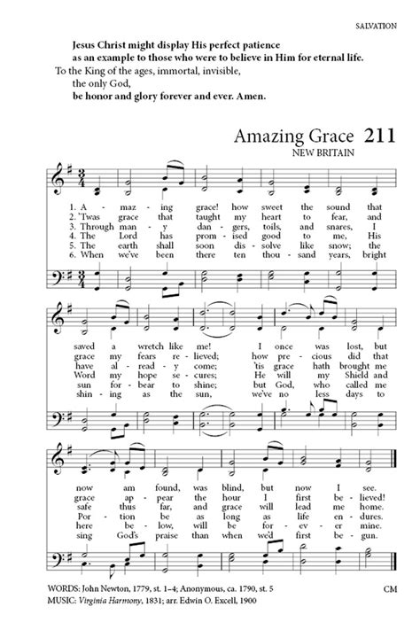 Amazing grace! (how sweet the sound) .